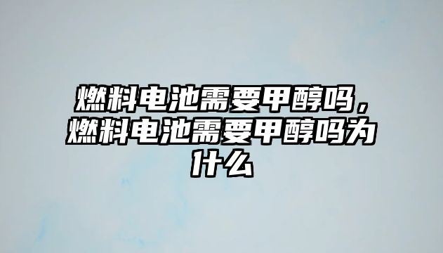 燃料電池需要甲醇嗎，燃料電池需要甲醇嗎為什么