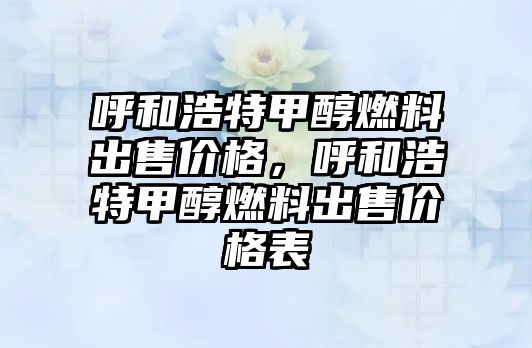 呼和浩特甲醇燃料出售價格，呼和浩特甲醇燃料出售價格表