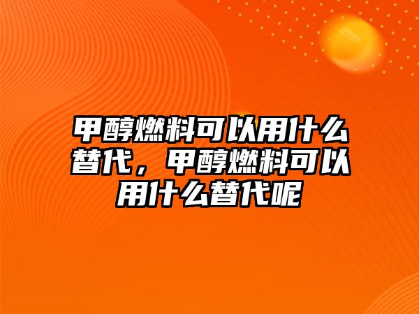 甲醇燃料可以用什么替代，甲醇燃料可以用什么替代呢