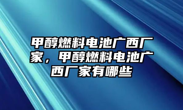 甲醇燃料電池廣西廠家，甲醇燃料電池廣西廠家有哪些