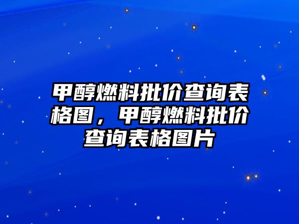 甲醇燃料批價(jià)查詢表格圖，甲醇燃料批價(jià)查詢表格圖片