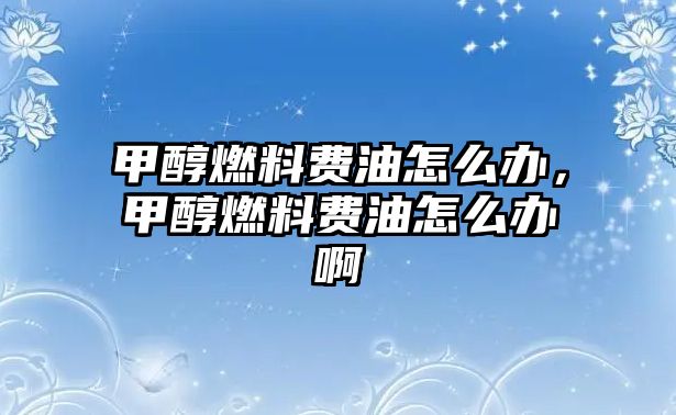 甲醇燃料費(fèi)油怎么辦，甲醇燃料費(fèi)油怎么辦啊