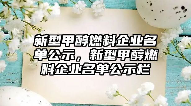 新型甲醇燃料企業(yè)名單公示，新型甲醇燃料企業(yè)名單公示欄