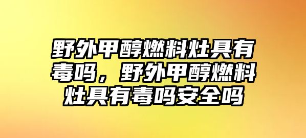 野外甲醇燃料灶具有毒嗎，野外甲醇燃料灶具有毒嗎安全嗎