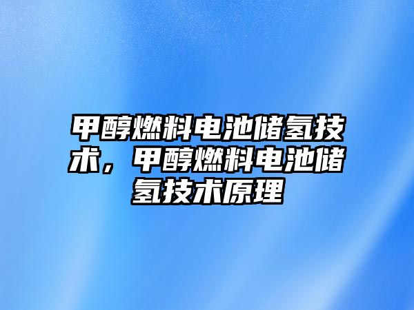 甲醇燃料電池儲氫技術，甲醇燃料電池儲氫技術原理