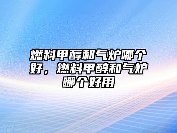 燃料甲醇和氣爐哪個好，燃料甲醇和氣爐哪個好用