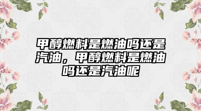 甲醇燃料是燃油嗎還是汽油，甲醇燃料是燃油嗎還是汽油呢