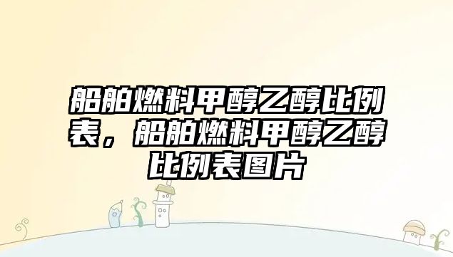 船舶燃料甲醇乙醇比例表，船舶燃料甲醇乙醇比例表圖片