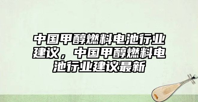 中國甲醇燃料電池行業(yè)建議，中國甲醇燃料電池行業(yè)建議最新