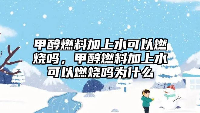 甲醇燃料加上水可以燃燒嗎，甲醇燃料加上水可以燃燒嗎為什么