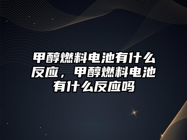 甲醇燃料電池有什么反應，甲醇燃料電池有什么反應嗎