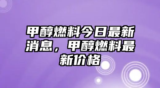 甲醇燃料今日最新消息，甲醇燃料最新價格