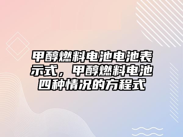 甲醇燃料電池電池表示式，甲醇燃料電池四種情況的方程式