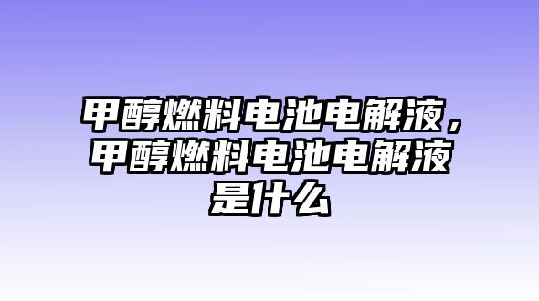 甲醇燃料電池電解液，甲醇燃料電池電解液是什么