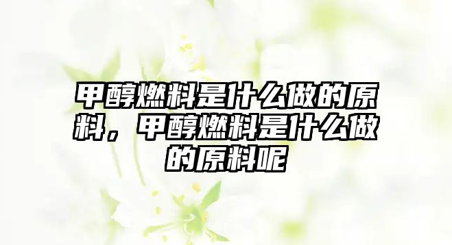 甲醇燃料是什么做的原料，甲醇燃料是什么做的原料呢