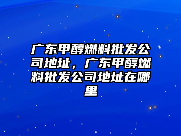 廣東甲醇燃料批發(fā)公司地址，廣東甲醇燃料批發(fā)公司地址在哪里