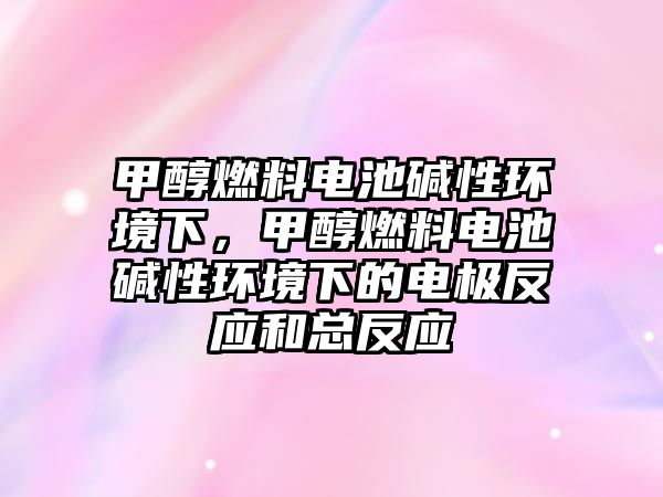 甲醇燃料電池堿性環(huán)境下，甲醇燃料電池堿性環(huán)境下的電極反應(yīng)和總反應(yīng)