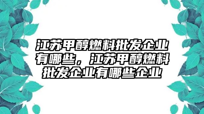 江蘇甲醇燃料批發(fā)企業(yè)有哪些，江蘇甲醇燃料批發(fā)企業(yè)有哪些企業(yè)