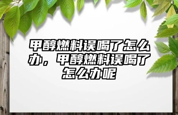 甲醇燃料誤喝了怎么辦，甲醇燃料誤喝了怎么辦呢