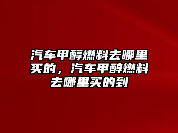 汽車甲醇燃料去哪里買的，汽車甲醇燃料去哪里買的到