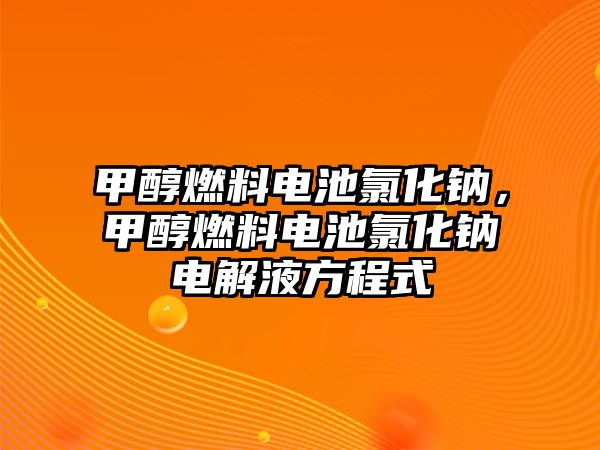 甲醇燃料電池氯化鈉，甲醇燃料電池氯化鈉電解液方程式