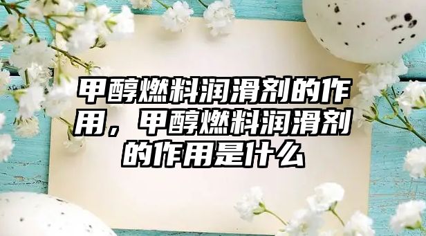 甲醇燃料潤滑劑的作用，甲醇燃料潤滑劑的作用是什么