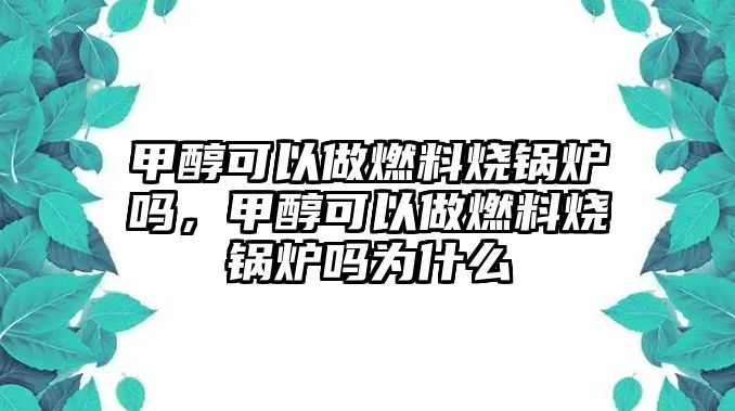 甲醇可以做燃料燒鍋爐嗎，甲醇可以做燃料燒鍋爐嗎為什么