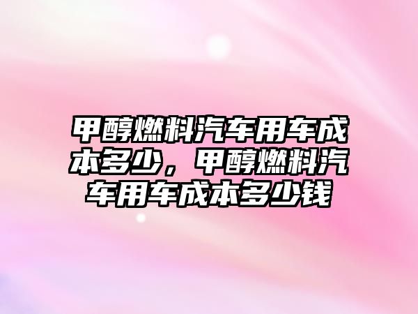 甲醇燃料汽車用車成本多少，甲醇燃料汽車用車成本多少錢