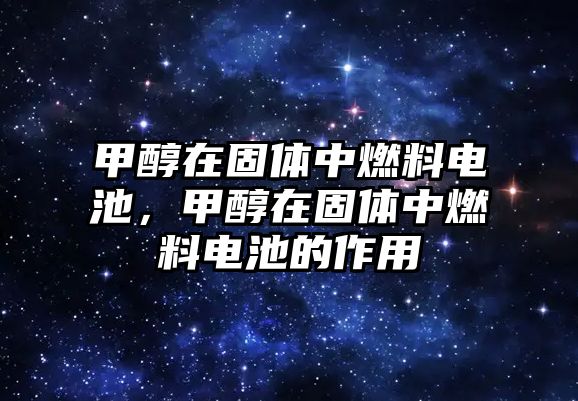 甲醇在固體中燃料電池，甲醇在固體中燃料電池的作用