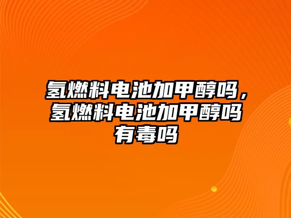 氫燃料電池加甲醇嗎，氫燃料電池加甲醇嗎有毒嗎