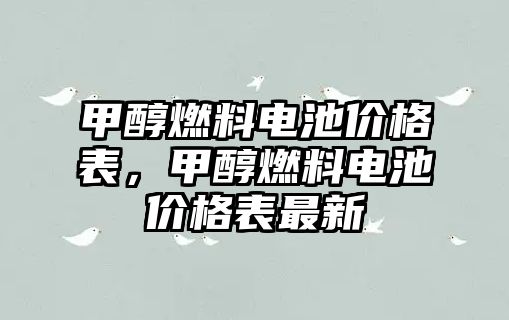 甲醇燃料電池價(jià)格表，甲醇燃料電池價(jià)格表最新