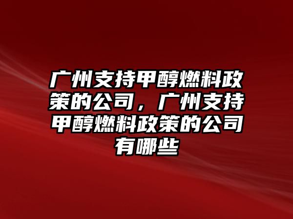 廣州支持甲醇燃料政策的公司，廣州支持甲醇燃料政策的公司有哪些