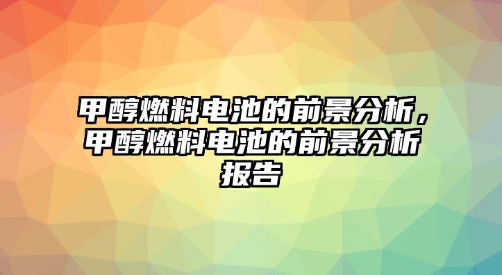 甲醇燃料電池的前景分析，甲醇燃料電池的前景分析報告