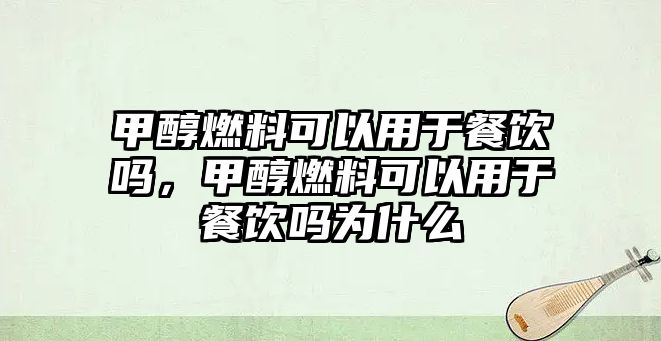 甲醇燃料可以用于餐飲嗎，甲醇燃料可以用于餐飲嗎為什么