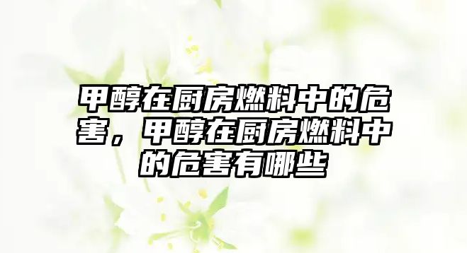 甲醇在廚房燃料中的危害，甲醇在廚房燃料中的危害有哪些