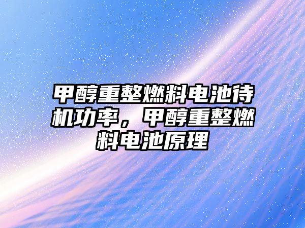 甲醇重整燃料電池待機功率，甲醇重整燃料電池原理