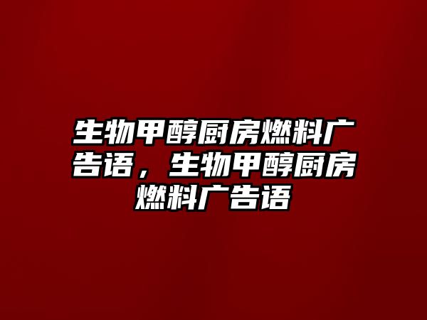 生物甲醇廚房燃料廣告語，生物甲醇廚房燃料廣告語