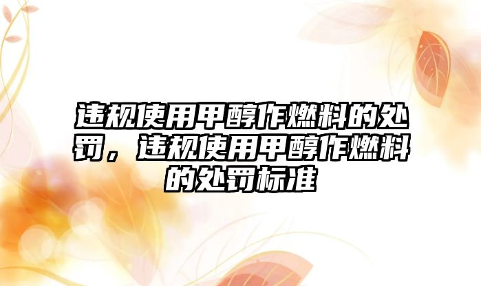 違規(guī)使用甲醇作燃料的處罰，違規(guī)使用甲醇作燃料的處罰標(biāo)準(zhǔn)